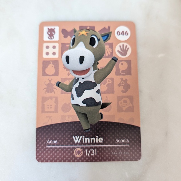 Nintendo Other - Winnie 046 Animal Crossing NINTENDO Amiibo Card Series 1 MINT NEW HORIZON